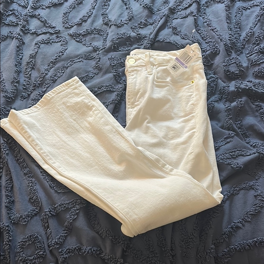 Frame Denim Women's Straight Leg White Jeans
